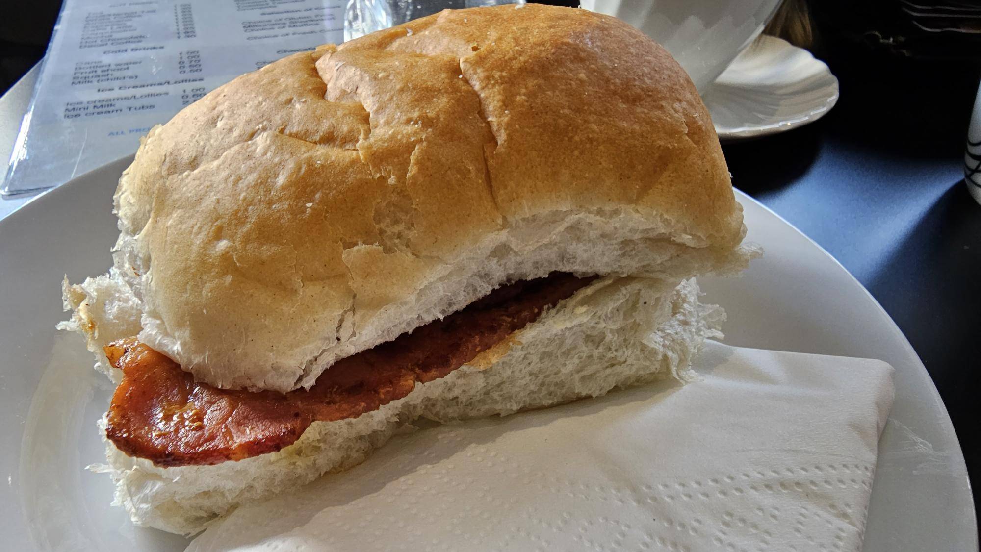Kingskerswell Cafe for bacon rolls and hot drinks