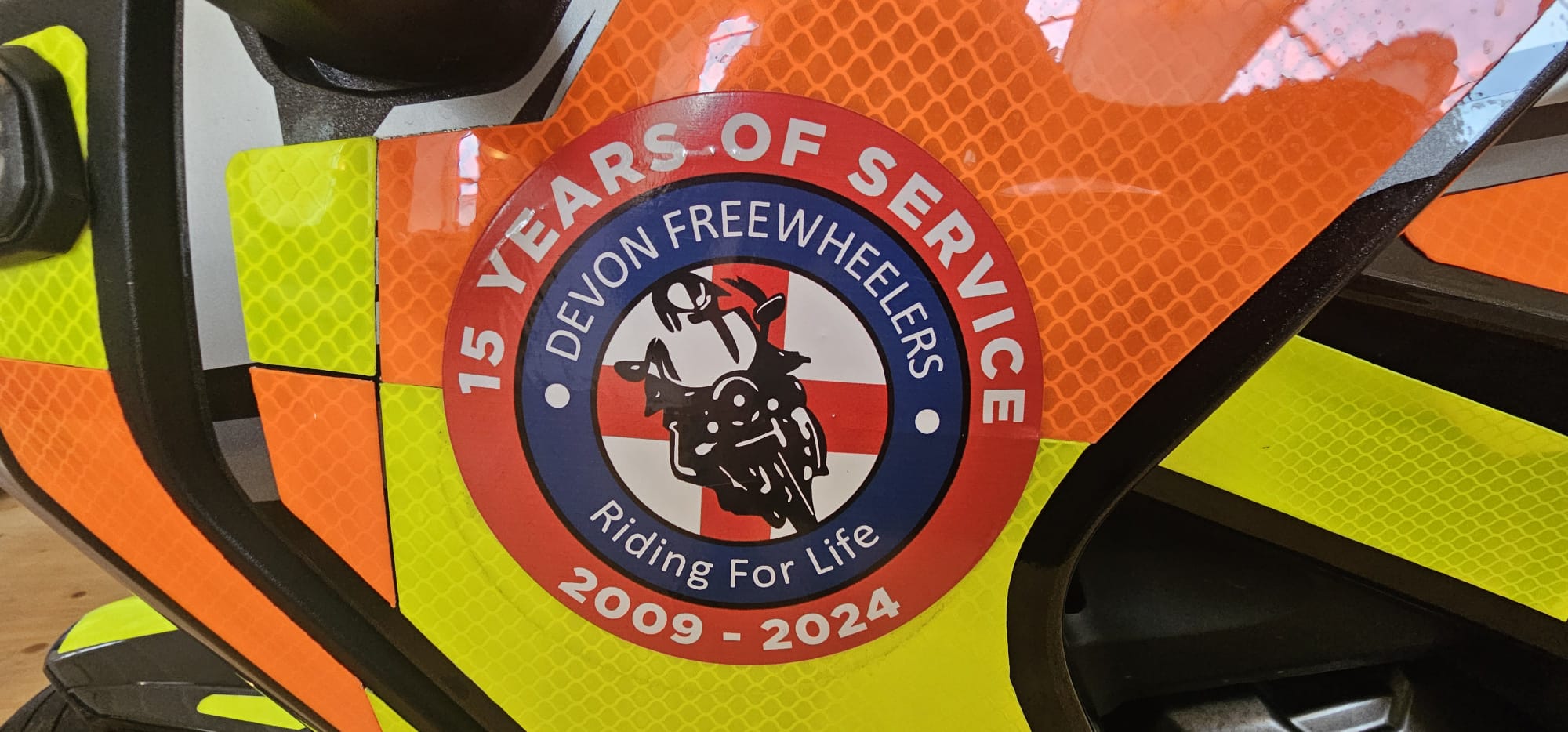 Freewheelers Devon Blood Bikes at Ipplepen Hub with Kerswella Trailblazers